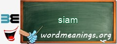 WordMeaning blackboard for siam